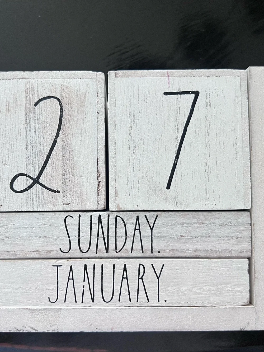 Neutral White Rustic Perpetual Calendar Block - Rae Dunn NWT